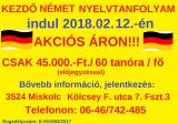 KEZDŐ NÉMET NYELVTANFOLYAM INDUL 2018.02.12.-én CSAK 45.000.-Ft./fő el