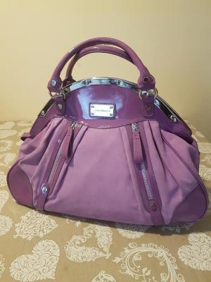 LUCIANO BARACHINI velúrbőr kézitáska világos lila0