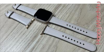 Apple Watch krém színű bőr óraszíj0
