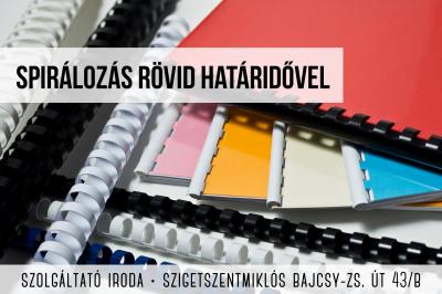 Iratfűzés spirálozással, másolás, nyomtatás Szigetszentmiklós0
