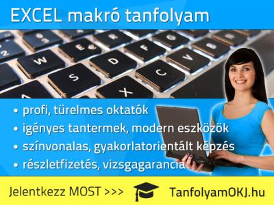 EXCEL MAKRÓ PROGRAMOZÁS tanfolyam Budapesten0