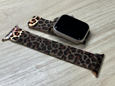 Apple Watch fém leopárd mintás szíj0