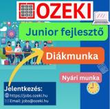 Junior fejlesztő diákmunka, informatika szakos egyetemista hallgatónak