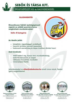 SOFŐR kollegát keresünk dinamikus csapatunkba!0