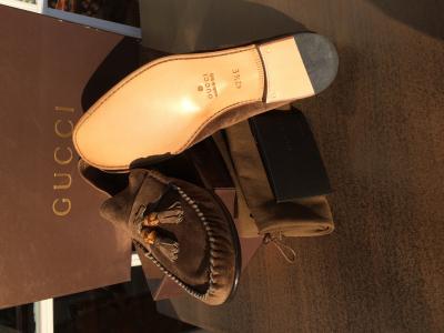GUCCI új,eredeti férfi cipő (barna, hasított bőr mokaszin) 42,50