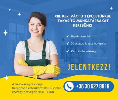 Takarító munkatársat keresünk a Váci úti épületünkbe0