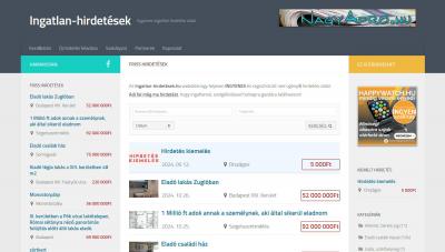 Ingatlan hirdetési weboldal eladó: ingatlan-hirdetések.hu0