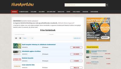 HunApró.hu hirdetési weboldal eladó0